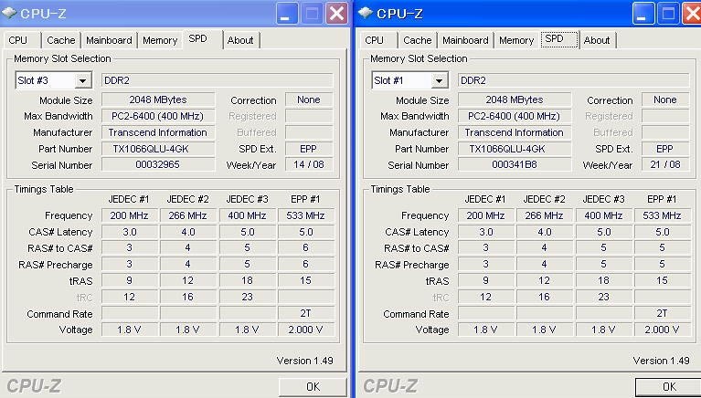 大切な記憶 ヒンメル・SSP 2枚セット メモリーのSPDタイミングテーブルの値』 UMAX Pulsar DCDDR2-4GB