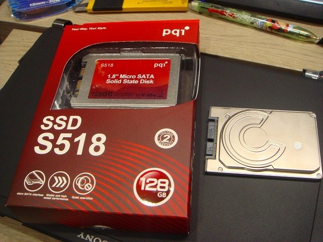 SONY VAIO type T VGN-TT71JB SSD換装 Sony Vaio VGN-TZ3RMN replacement 1.8 HDD on mSATA SSD