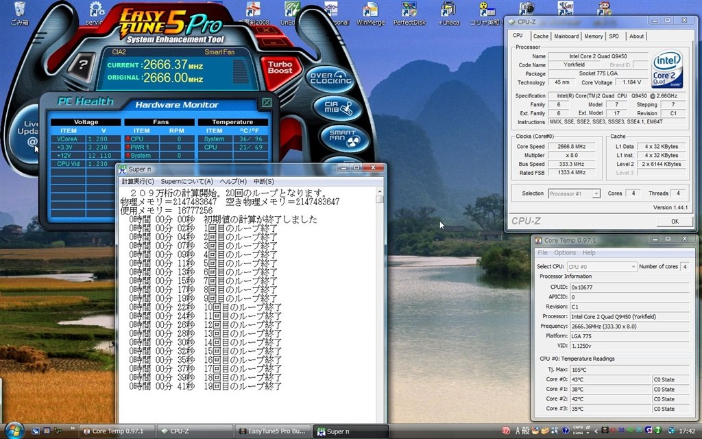 Q9450お持ちの方Core Tempの動作についてお教え下さい