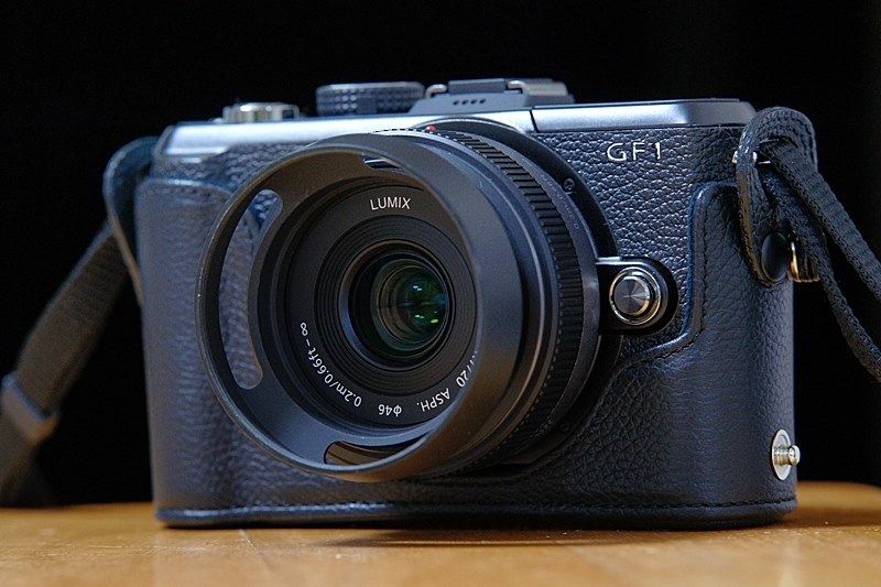 GF1革張りトライ』 パナソニック LUMIX DMC-GF1C パンケーキレンズ